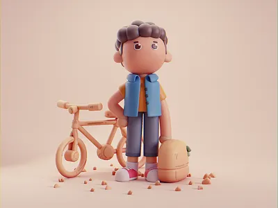 Friends 2d 3d blender character cute design illustration isometric lowpoly