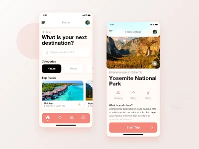 Travel App UI Design adobe xd figma icons ios travel ui ux
