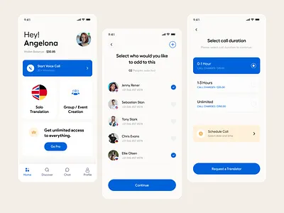 App UI app ui app ui design calling app card ui clean clean app ui design ios app mobile app modern product design translator typography ui ui ux user experience ux voice call