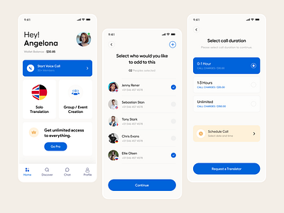 App UI app ui app ui design calling app card ui clean clean app ui design ios app mobile app modern product design translator typography ui ui ux user experience ux voice call