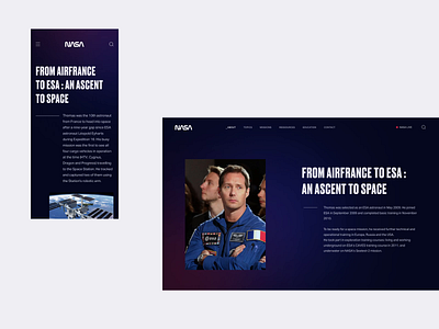 NASA - Parallax Animation 2 animation astronaut branding design digital earth interface motion nasa planet responsive space thomas pesquet ui ui design uianimation uiux universe ux web