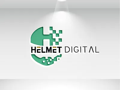 "Helmet Digital" Pixel style branding design graphic design illustration logo minimal logo modern logo vector