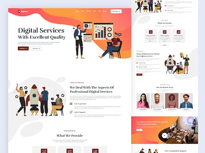 Digital Services Website best design business business services creative creative design freelance design growth hacking homepage design illustration landing page marketing design onepage promote saas website service ui design uiuxdesign web uiux website design
