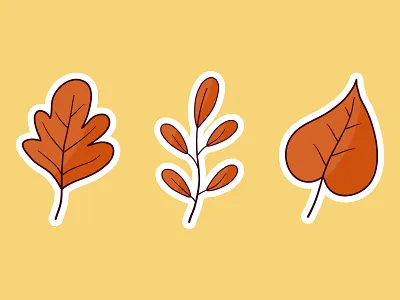 Fall Leaves Illustrations autumn branding day design fall flat holiday illustration leaves logo minimal season sun sunny typography vector