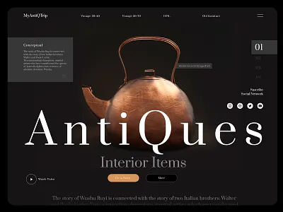 Web Kit/Vintage store 3d antiq branding commerce concept design furniture home page infographic landing store teapot vintage web webpage