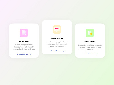 Exam Features UI cards animation app card concept design illustration logo ui ux vector website