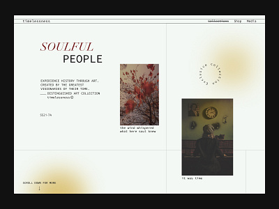 Timelessness - Art Editorial art art direction classic collection concept design history minimal modern old soul time ui uxui vintage web web design