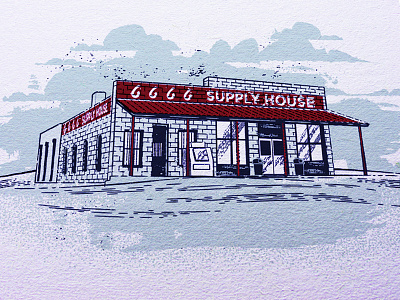 Supply House Print design illustration supply texture vintage west