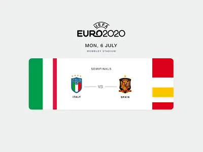 Euro 2020 Match Card adobe xd branding card europe fifa football italy soccer spain uidaily uiuix