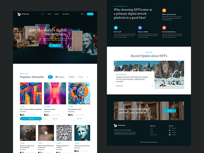 NFTCenter - NFT Marketplace bitcoin crypto cryptocurrency forex landing page marketplace nft online store store token trade ui design uiux uiuxdesign website