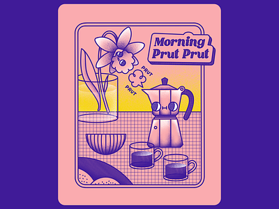 Still life breakfast coffee flower illustration morning procreate prut prut still life
