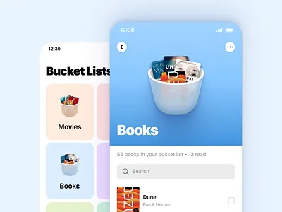 Bucketlist app ui