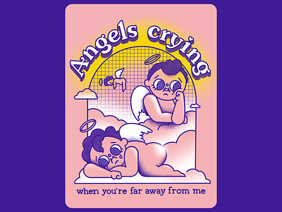 Valentine card for dramatic people 90s angel crying dramatic e type eurodance illustration love poster romance sad valentine