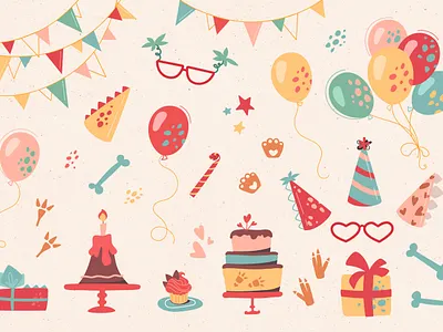 Dinosaur style kids party art bones bunting cake cartoon cute design dino dinosaur fan gift graphic design illustration party hats vector