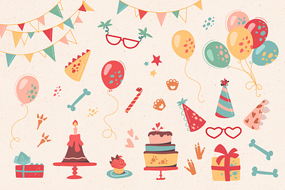 Dinosaur style kids party art bones bunting cake cartoon cute design dino dinosaur fan gift graphic design illustration party hats vector