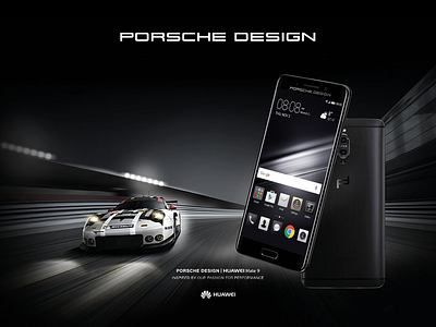 PORSCHE DESIGN × HUAWEI Mate 9 black branding gold golden huawei mobile phone phone porsche porsche design simple skin stock wallpaper theme theme design wallpaper