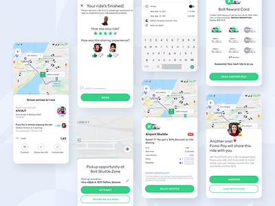 Bolt Pickup Experience airport airport shuttle bolt bolt food cab design drive driver flight gojek grab hailing illustration layout otp ride taxi uber ui