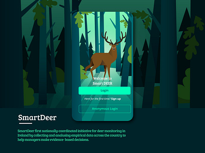 Smart Deer UI+illustration for app app branding character design graphic illustration person ui vector