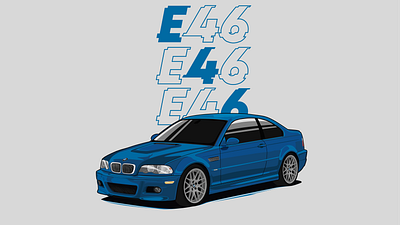 E46 M3 illustration art bmw cars design e46 graphic design illustration logo vector