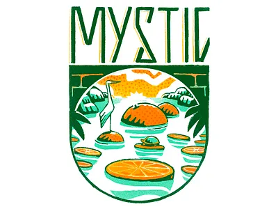 Mystic River branding design handrawn illustration logo poster design texture