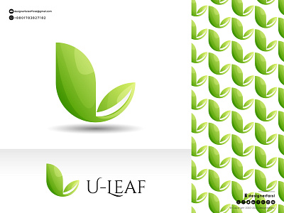 U+L Logo - Abstract Leaf Logo - Modern Leaf Logo 3d abstract logo brand branding business logo company logo creative logo design graphic design icon illustration l logo logo logotype modern logo typography u logo ui