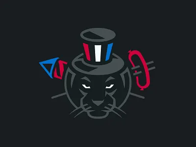 4th of July america fireworks illustration logo panther sports sports branding