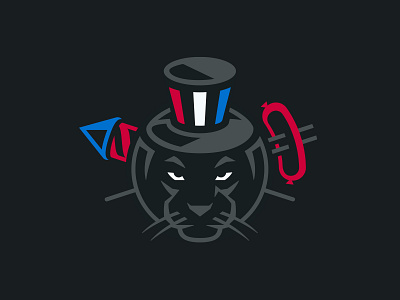 4th of July america fireworks illustration logo panther sports sports branding