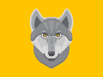 Cute wolf ai animal design fangs flat illustration illustrator logo minimal vector vector illustration vectorart wolf wolfman yellow