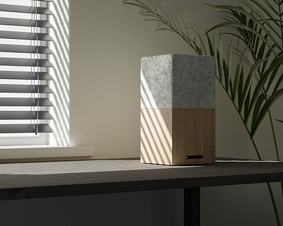 Interior rendering test 3d blender concept concrete day desk interior lamp light night plant shadows table window wood