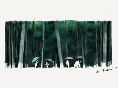 Movie Scene _ The Farewell illustration movie paper sketch