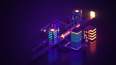 Glow City 3d colombia illustration magicavoxel pixel voxel voxel art voxelart