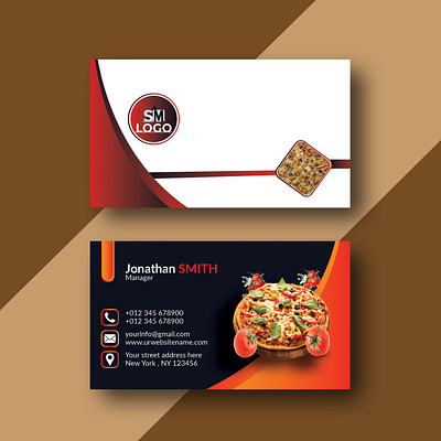 FOOD OF RESTAURANT BUSINESS CARD DESIGN branding colorful corporate creative design easy fitness graphic design gym illustration logo modern print print ready professional restaurant stylish template trending