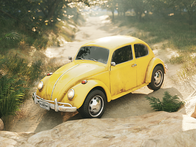 Beetle WIP 3d beetle blender car cgart diorama forest illustration realism render vehicle