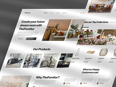 TheFurnitur - Furniture Landing Page app art branding design graphic design illustration landing page logo product design ui uiux ux vector web website