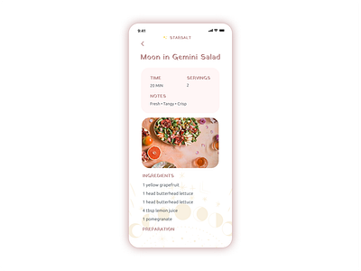 Mobile Astrology-themed recipe app app astrology dailyui design mobile recipe ui ui ux ui design uidesign uiux website