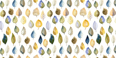 Watercolor leaves seamless pattern fabrics hand painted pattern leaves pattern seamless pattern watercolor