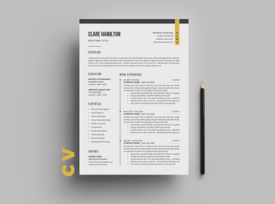 Resume branding graphic design resume clean