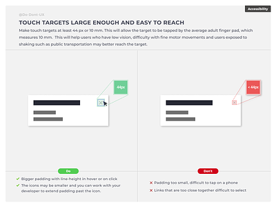 Touch targets large enough and easy to reach accessibility best practice button close cross data do dont e shop form builder information iphone low vision mobile modal motor popup target touch ux designer ux process