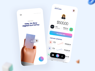 Crypto Trading App app app design coin credit creditcard crypto cryptocurrency currency debit debit card finance minimal app mobile mobile app mobile app design task task manager ux