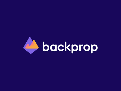 Backprop branding codding data development geometric identity logo mark mountain startup symbol tech technology terrain