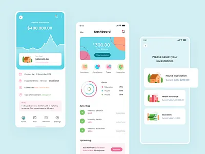 Financial Freedom App app dashboard finance illustration investation payment statistic wallet