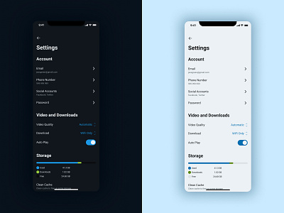 Settings - Daily UI 007 app design minimal mobile ui