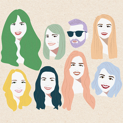 faces in digital spaces adobe design illustration vector