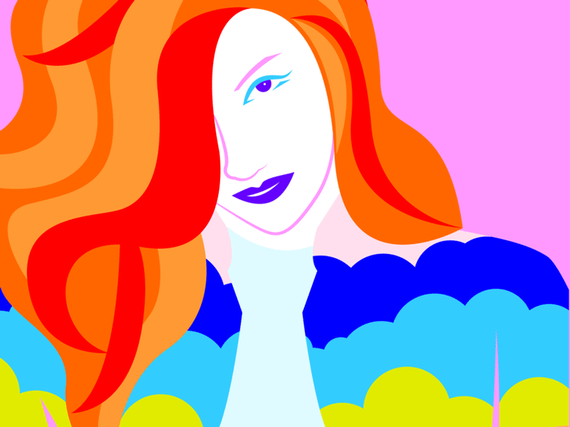 Marion digital painting editorial gif illustration popart