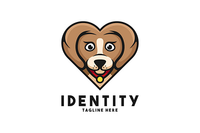 Dog Love Logo animal branding care cartoon design dog exclusive illustration logo love lover pet shop symbol unique vector