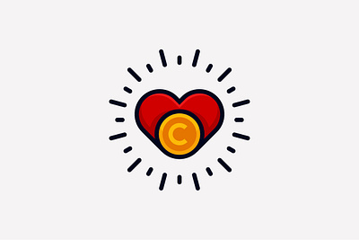 Love Coin Logo accontant accounting bank brand branding coin design exclusive finance financial icon illustration insurance logo love lover service shine symbol vector