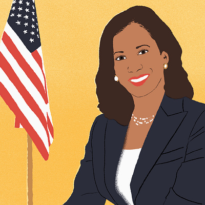 VP Kamala Harris portrait colorful digital art illustration portrait illustration