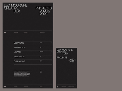 Léo Mouraire — Portfolio animation branding dark design editoiral fashion folio france graphic design interface layout leo minimal portfolio type typography ui web webdesign website