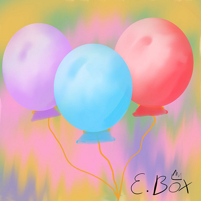 Balloons amateur art balloons colourful graphic art illustration simple