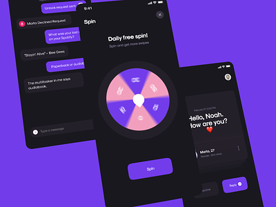 Sparks Chat | Dating app animation app bumble cards chat dashboard dating design illustration interface logo slick studio tinder ui ux